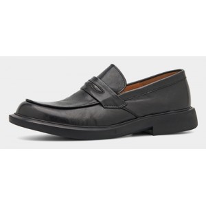 Casual leather shoes retro soft soled loafers